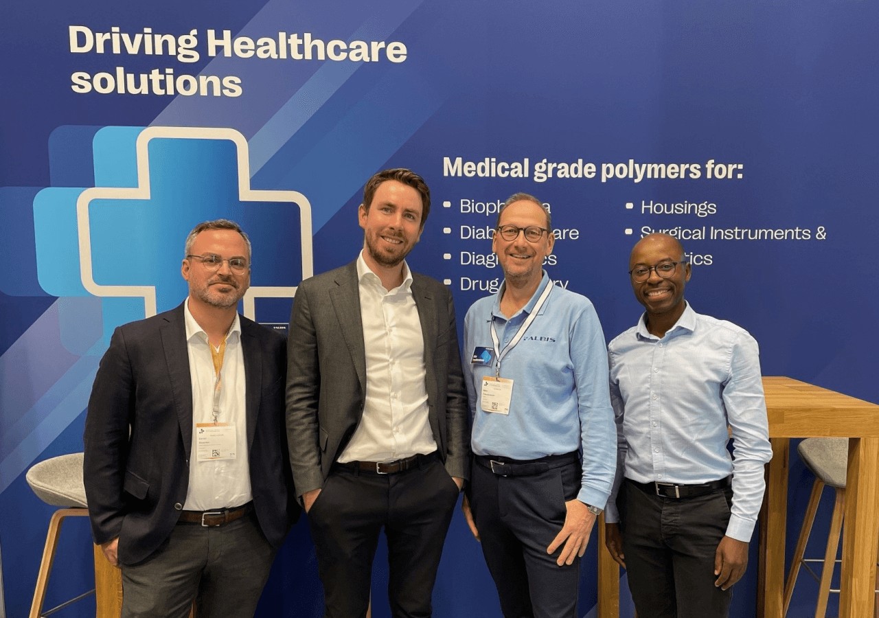 Are looking forward to the collaboration (from left): Daniel Stöcker (ALBIS), David Dupont (Arkema), Mike Freudenstein (ALBIS), Fidele Nizeyimana (Arkema)